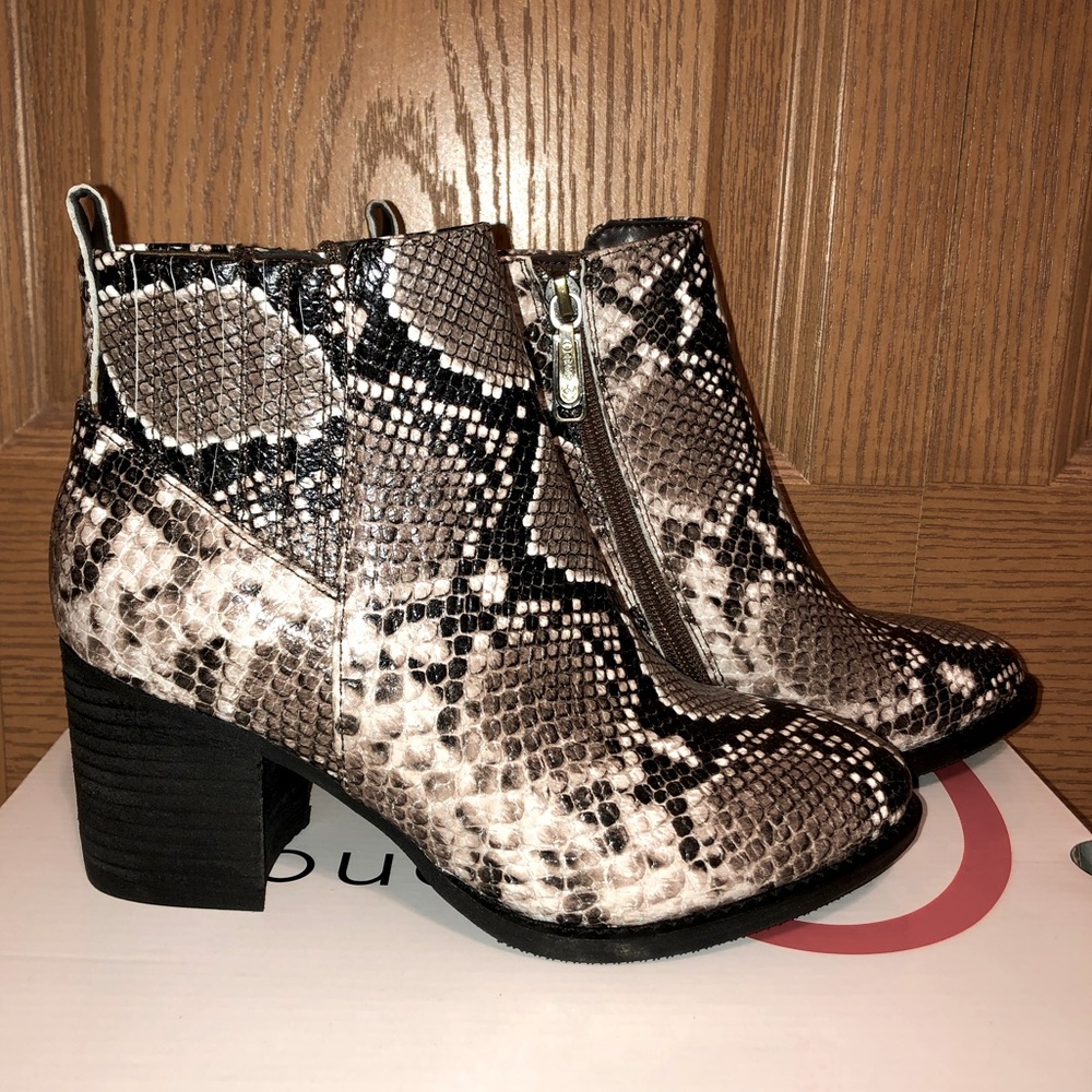 Blondo Noa Waterproof Snakeskin Bootie